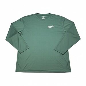 Milwaukee‎ Tool Mens 3XL Long Sleeve Performance Shirt Forest Green Graphic Tee